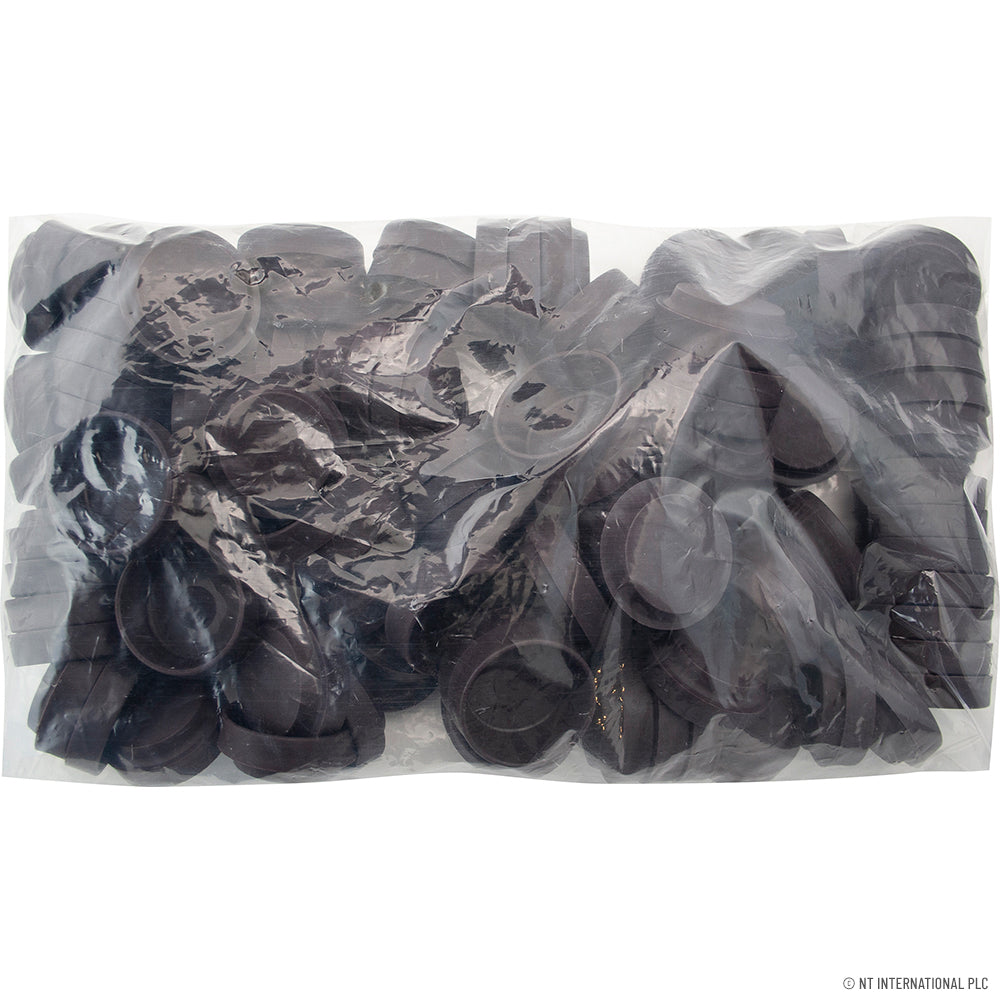 Lot de 100 petites coupelles en caoutchouc marron - Protections de sol pour meubles, coupelles à roulettes de qualité supérieure