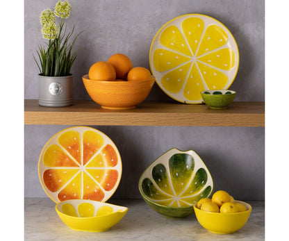 World Foods 22cm Lemon Oval Bowl - Handcrafted Ceramic Tableware.