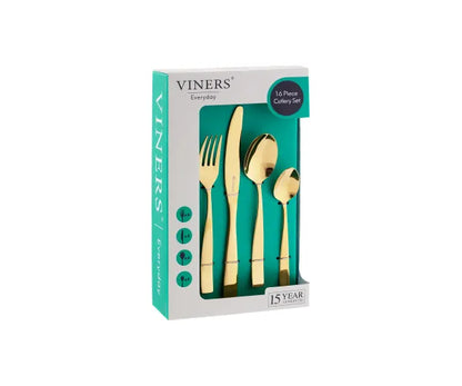 Service de couverts 16 pièces Viners Everyday Purity Gold 18/0.