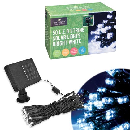 50 LED Solar Lights - Bright White