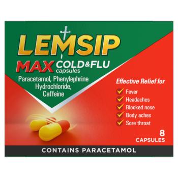 LEMSIP MAX COLD & FLU CAPS 8S