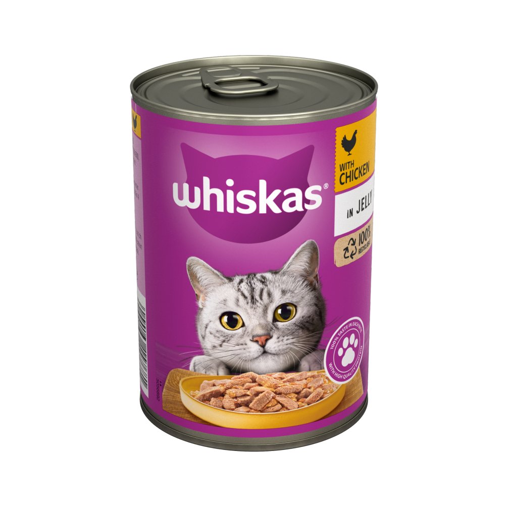 WHISKAS CAT FOOD CHICKEN IN JELLY 400g