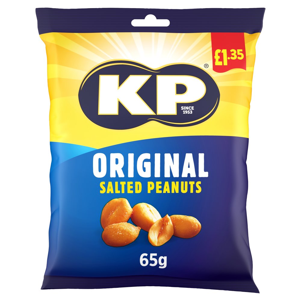 KP Original Salted Peanuts 65g, £1.35 PMP