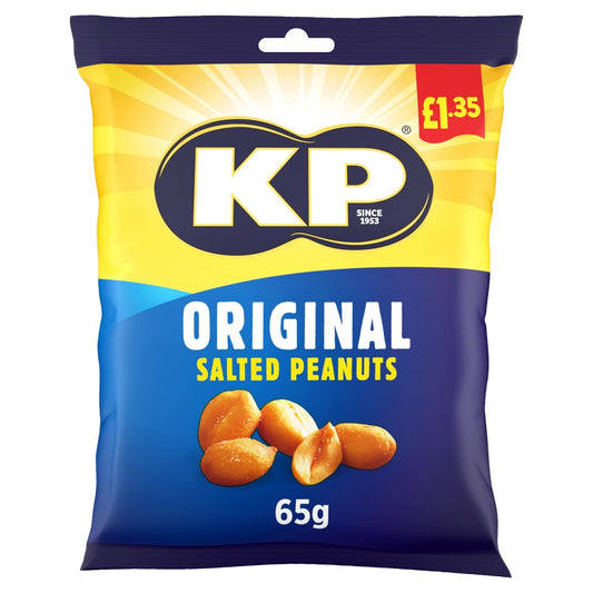 KP Original Salted Peanuts 65g, £1.35 PMP