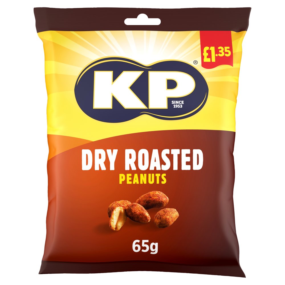 KP Dry Roasted Peanuts 65g, £1.35 PMP