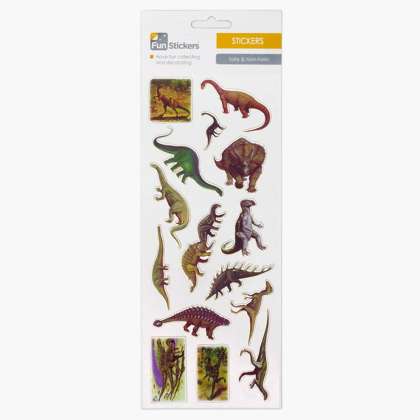 Fun stickers Dinosaurs Dinosaurs, Triceratops, Ankylosaurus, Diplodocus