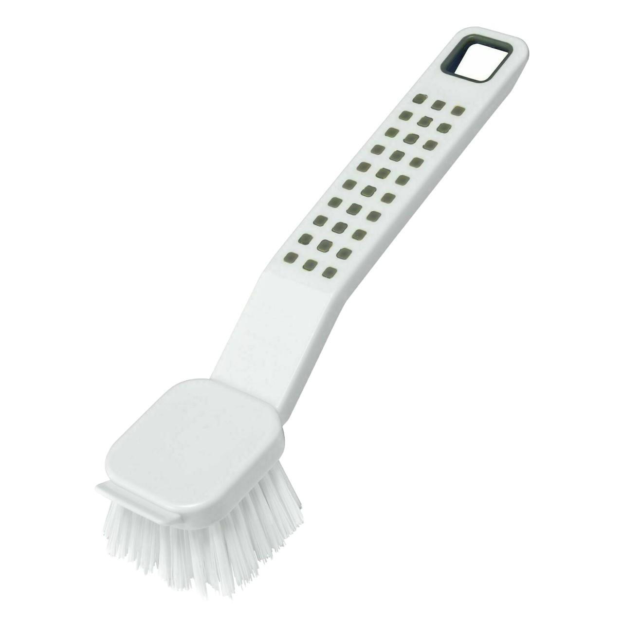 Brosse à vaisselle Addis Premium Soft Grip avec racloir, blanc/gris