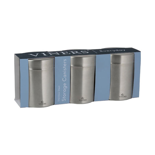 Viners Everyday Lot de 3 bocaux en acier inoxydable