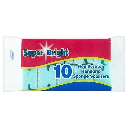 Super Bright Non-Scratch Handgrip Scourers, 10 Pack