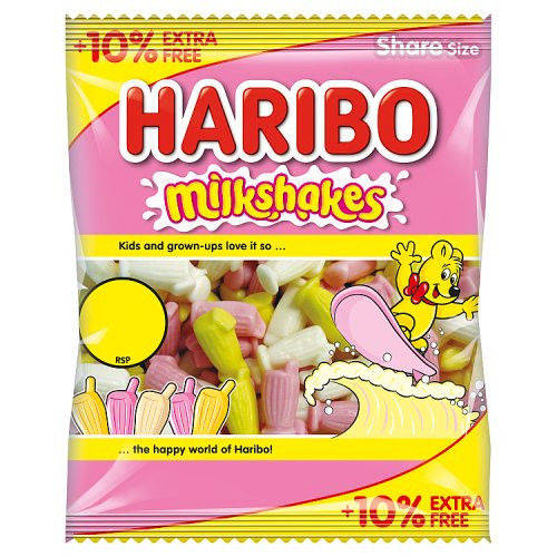Haribo 10 % de plus gratuit Milkshakes PM 1,25 £ 154 g