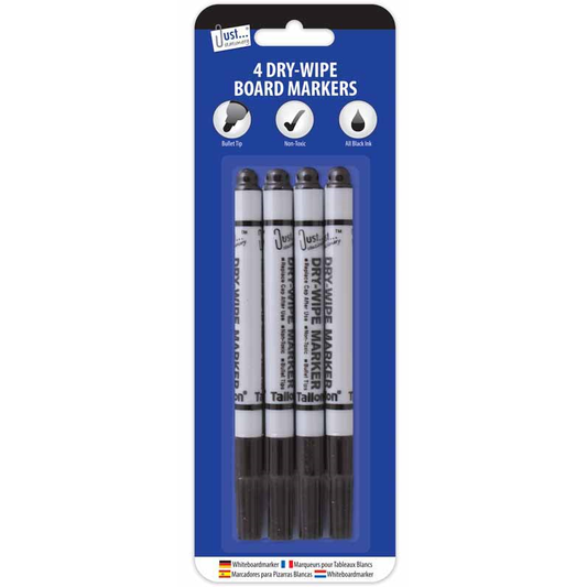Marqueur effaçable à sec – Lot de 4 – Noir