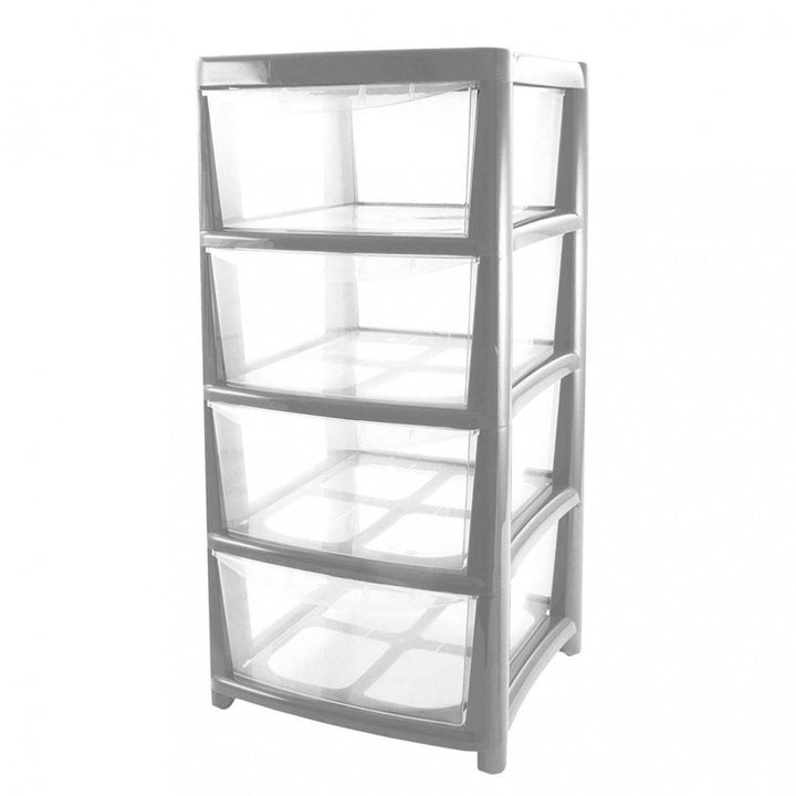 Thumbs Up 4 Drawer Tower, Large, Silver