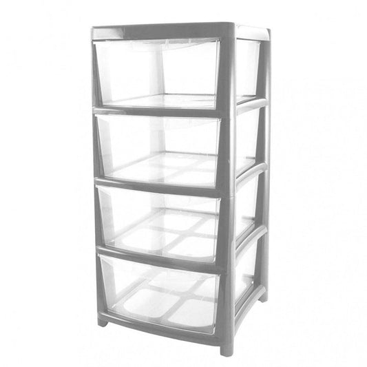 Thumbs Up 4 Drawer Tower, Large, Silver