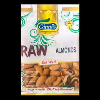 Ginni's Raw Almonds 50g