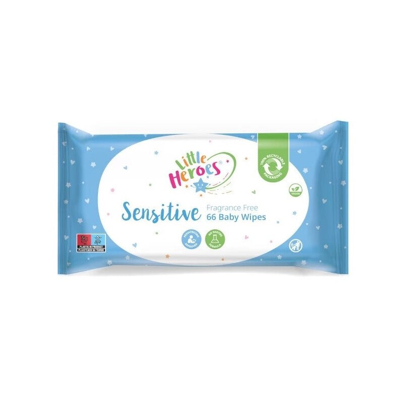 LITTLE HEROES SENSITIVE BABY WIPES 66S