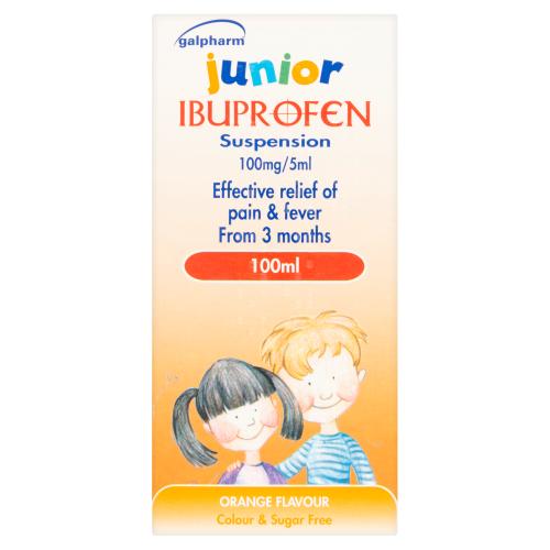 Galpharm Junior Ibuprofen Suspension 100ml Orange S0013H9