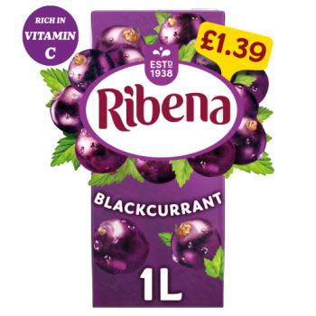 Ribena Blackcurrant Juice Drink 1L Carton £1.39