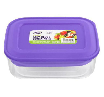 SOZALI 2 EASY CLOSE FOOD BOX ASS COLOURS