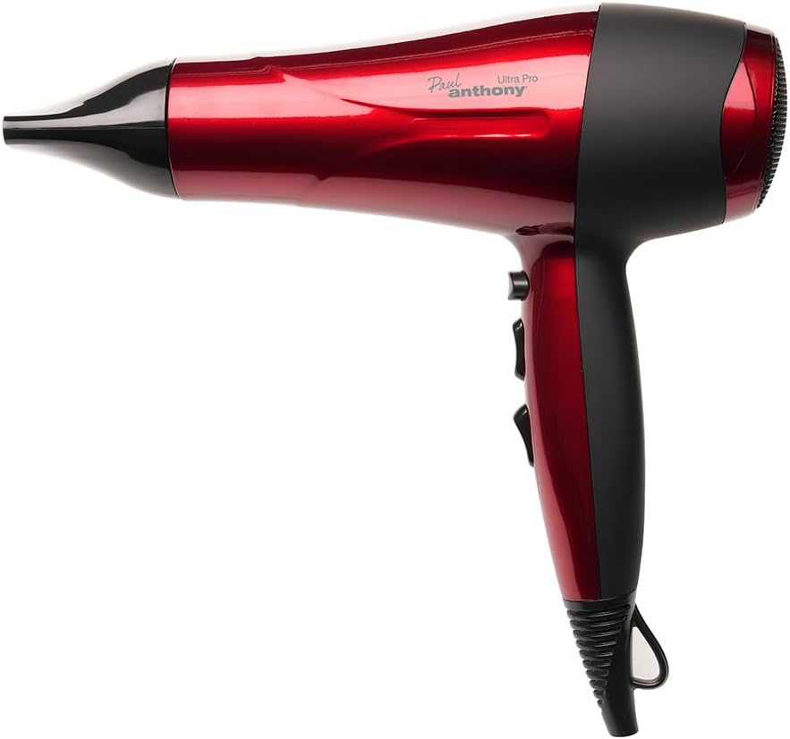 Paul Anthony ''Ultra Pro'' 2200w Hairdryer with Diffuser - Hot Red