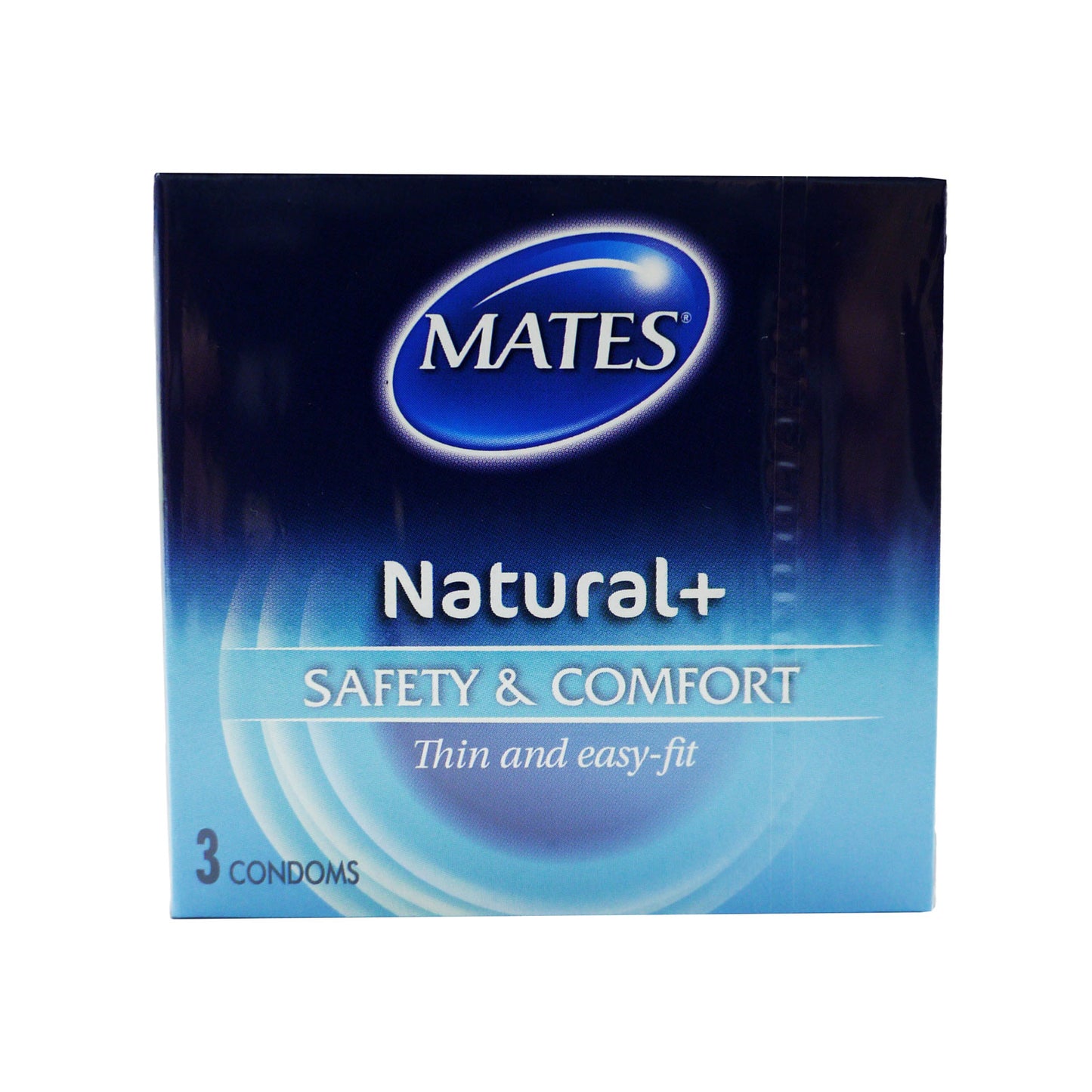 MATES PRÉSERVATIFS NATUREL+ 	3 UNITÉS