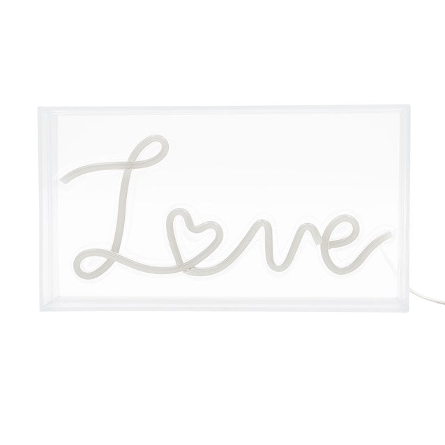 Néon lumineux LOVE en boîte acrylique