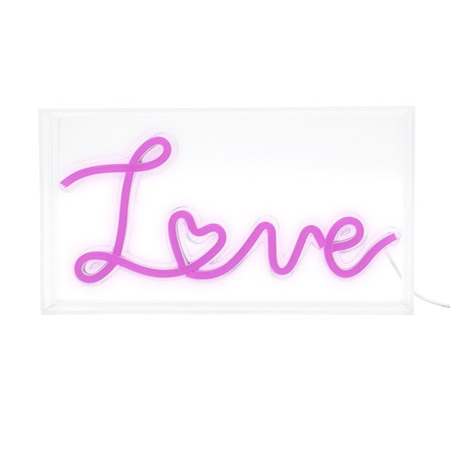 Néon lumineux LOVE en boîte acrylique