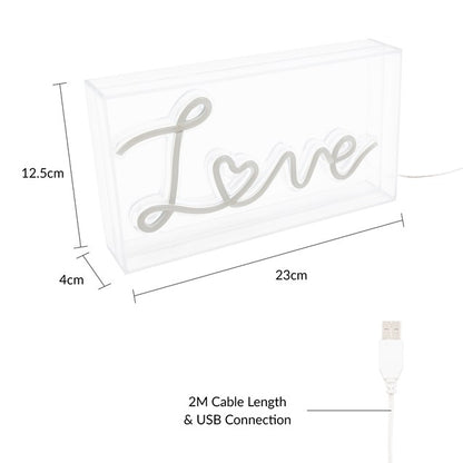 Néon lumineux LOVE en boîte acrylique