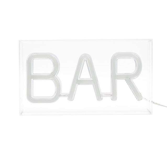 Enseigne néon en boîte acrylique BAR