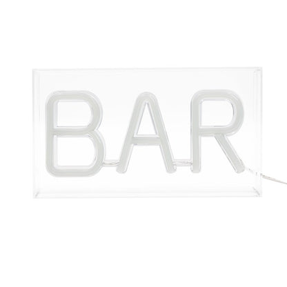 Enseigne néon en boîte acrylique BAR