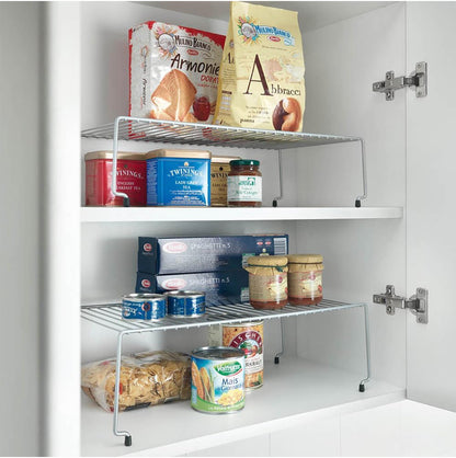 Metaltex Smart Kitchen Stackable Cupboard Shelves, Set of 2, Silver, Metal, 47 x 23 x 26cm