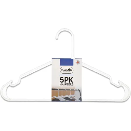 Addis White Plastic Hangers 5pk