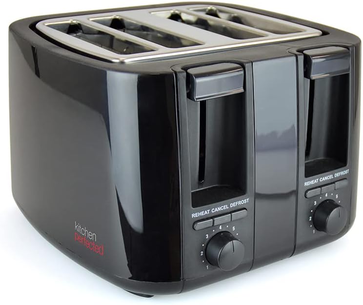 Grille-pain KitchenPerfected 4 fentes extra-larges - Noir