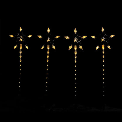 The Christmas Workshop 70429 Meteor Shower Garden Path Outdoor Christmas Decorations | 55cm Tall | 4 Pack | 72 Warm White LED Light Bulbs