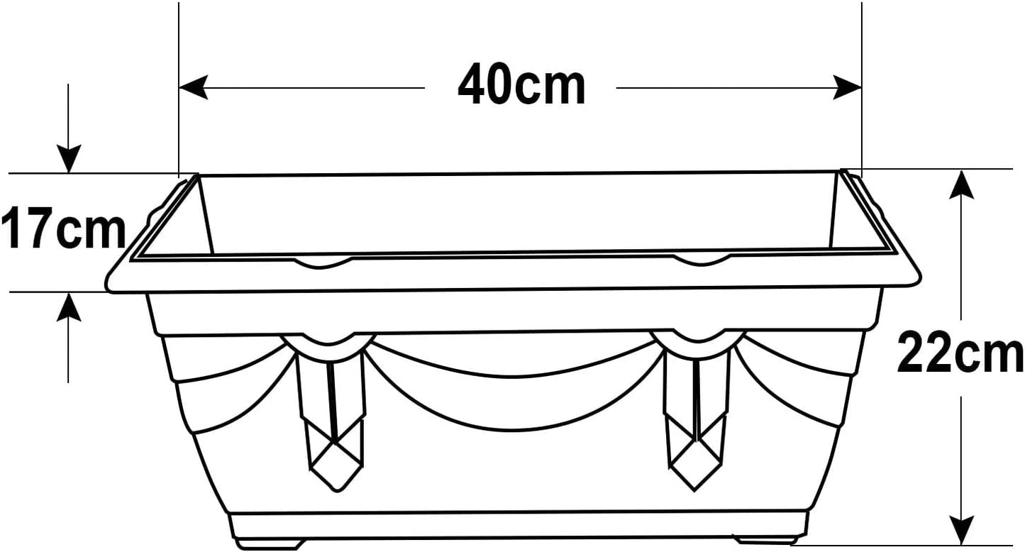 40CM VENETIAN WINDOW BOX-F/GREEN