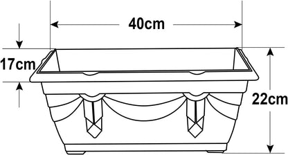 40CM VENETIAN WINDOW BOX-F/GREEN