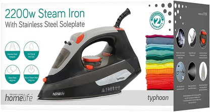 HomeLife 'Typhoon' 2200w Steam Iron - Stainless Steel Soleplate