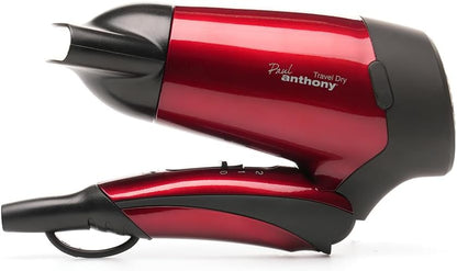 Paul Anthony ''Travel Dry'' 1200w Travel Hairdryer - Hot Red