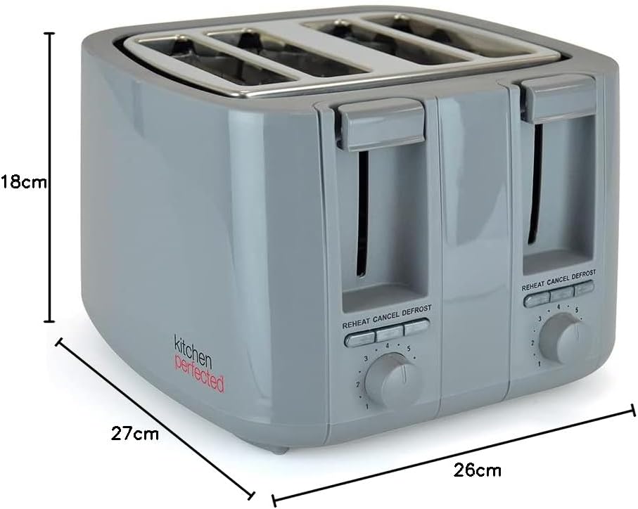 Grille-pain KitchenPerfected 4 tranches à fentes extra-larges - Gris Anthracite