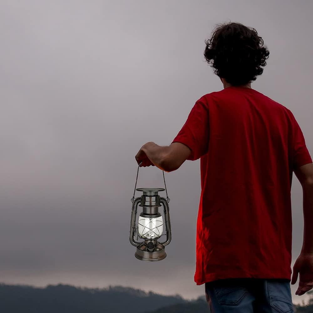 Lampe tempête solaire DEL HomeLife « Nouvelle-Écosse » - Cuivre