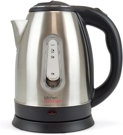 KitchenPerfected 1.8Ltr 360 3Kw Fast Boil Cordless Kettle - Brushed Steel