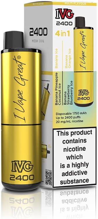 IVG 2400 - Banana Edition Disposable Vape  4 in 1  20mg/ml