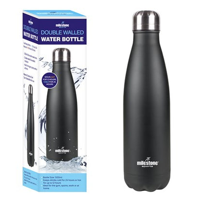 500ML Double Walled S/S Drinking Bottle - Black