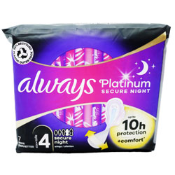 ALWAYS PLATINUM SECURE NIGHT WINGS SIZE 4(D