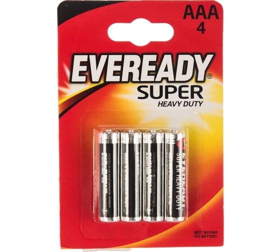 Eveready Super Heavy Duty Carbon Zinc Batteries AAA