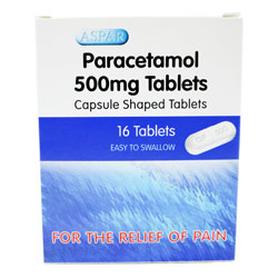 ASPAR PARACETAMOL CAPLET SHAPED TABL16'S
