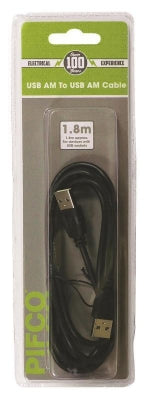 Câble Pifco USB AM vers USB AM 1,8 m
