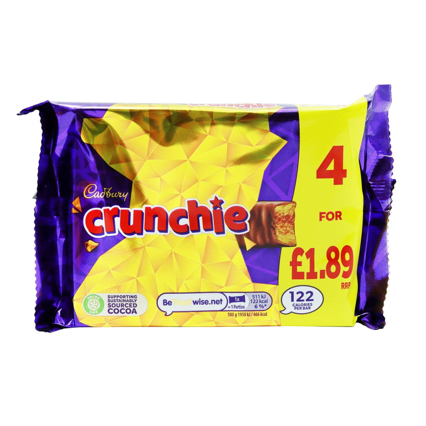 CADBURY CRUNCHIE 4 UNITÉS PM 1,89 £