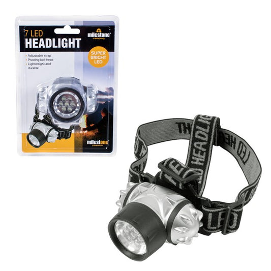 7 LED Head Light Torch With Pivoting Ball Head