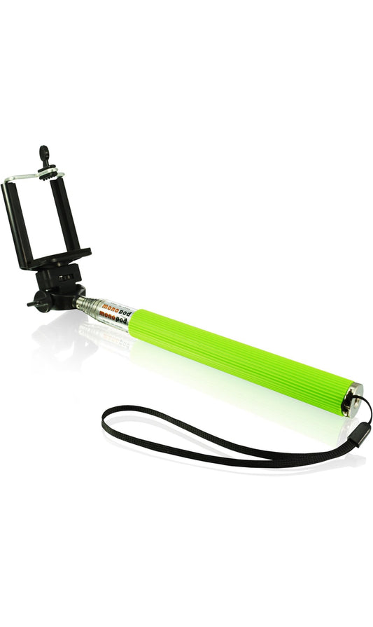 Selfie Stick 1 Green - Telescopic Monopod for iOS Android Smartphone Phone Holder for Photographing, Traveling