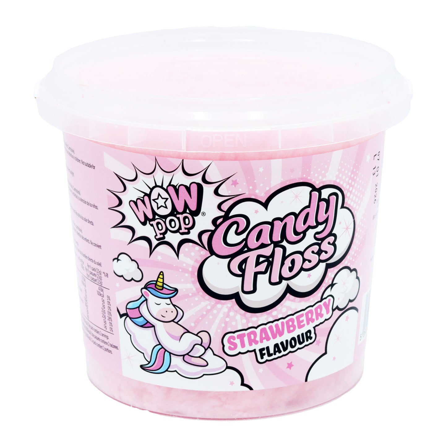 WOWPOP CANDY FLOSS STRAWBERRY TUB 50gm